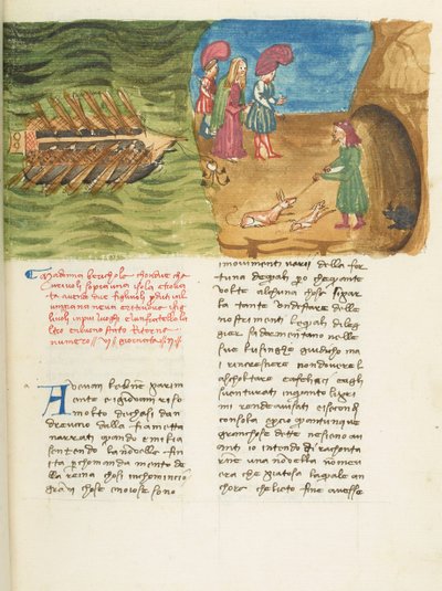 Decamerón, Beritola - Corrado II di Villafranca descubriendo Beritola , Segundo día, cuento 6. de Giovanni Boccaccio