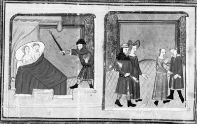 Decamerón, Cimón observa a Ifigenia; se celebra una doble boda. Quinto día, cuento 4 de Giovanni Boccaccio