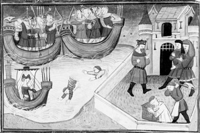Decamerón, Gerbino aborda el barco de la hija del rey de Túnez; Gerbino es decapitado. Cuarto día, relato 4 de Giovanni Boccaccio