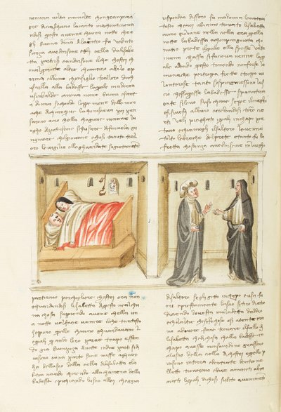 Decamerón, La monja; Isabetta y su amante; Isabetta ante la abadesa , Noveno día, relato 2. de Giovanni Boccaccio