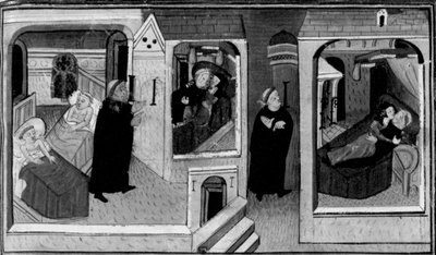 Decamerón, El abad espía al monje en su celda; el monje a su vez espía al abad. Primer día, noticia 4. de Giovanni Boccaccio