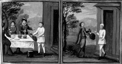 Decamerón, El panadero Cisti ofrece vino a Geri Spina y a sus invitados; uno de los criados de Geri va a casa de Cisti a pedir vino. Sexto día, cuento 2 de Giovanni Boccaccio