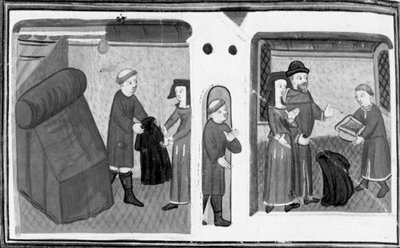 Decamerón, El párroco de Varlungo empeña su abrigo a Madame Belcolore; un clérigo regala a la mujer un mortero. Octavo día, cuento 2 de Giovanni Boccaccio