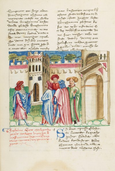 Decamerón, Un fresco alegórico - Guiglielmo Borsiere y Ermino de