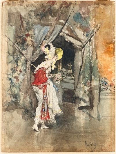 Una mujer elegante en un interior, c. 1873 de Giovanni Boldini