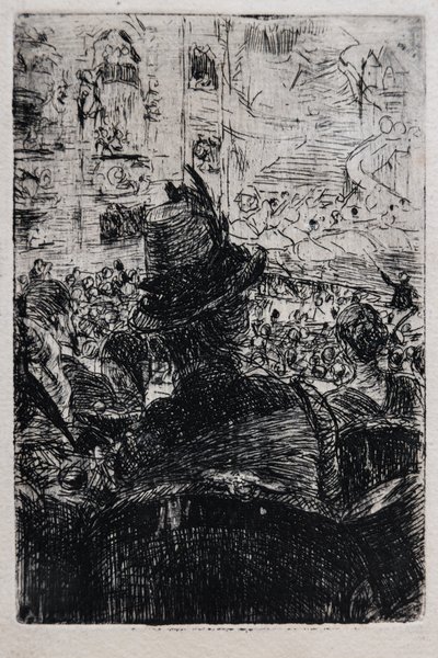 En la Operà de París, c.1880 (rayado sobre papel) de Giovanni Boldini