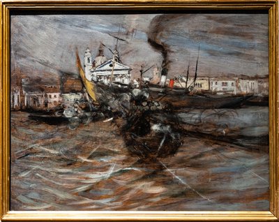 Barcos en Venecia de Giovanni Boldini