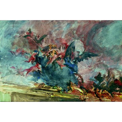 Boldini - PROYECTO DE DECORACIÓN, PARTE DE UN TECHO TIEPOLO de Giovanni Boldini