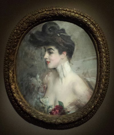 Boldini - Retrato de Mme X., con cuello de cuentas de Giovanni Boldini