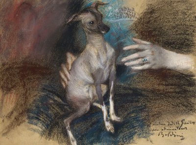 Dama Elegante con un Perro de Giovanni Boldini