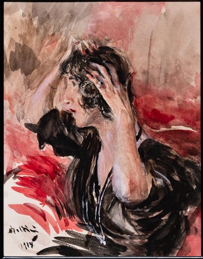 Chica mirándose al espejo de Giovanni Boldini