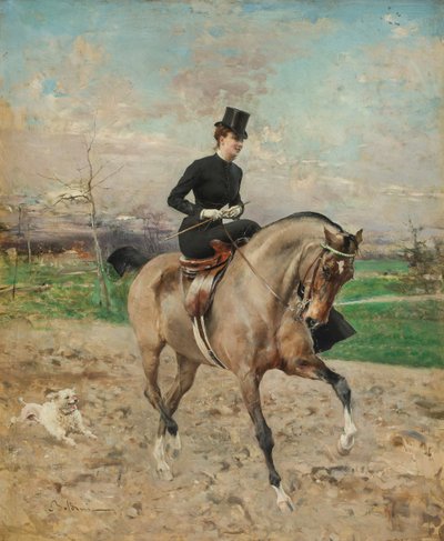Amazona. Alice Régnault a caballo, 1878 de Giovanni Boldini