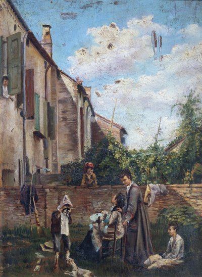 Ferrara, El Patio de la Casa del Padre de Giovanni Boldini