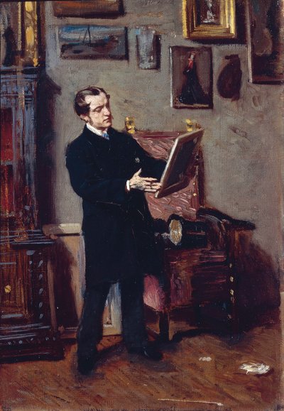 Florencia, Joven Observando Pintura de Giovanni Boldini