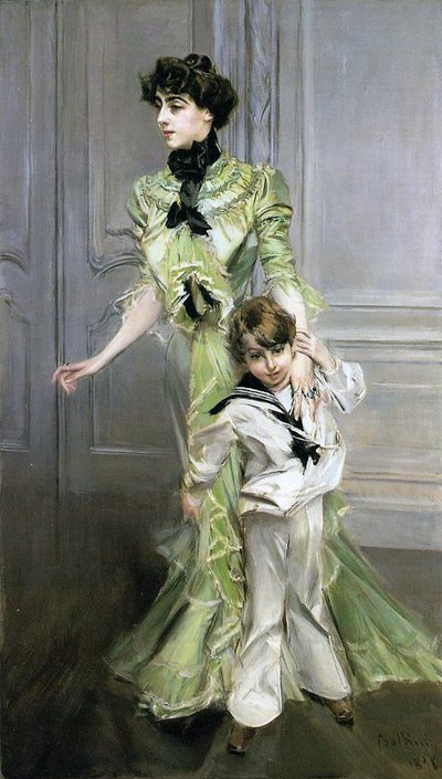 Madame Georges Hugo y su hijo Jean de Giovanni Boldini