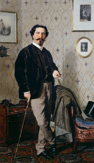 Retrato de Cristiano Banti con su bastón de Giovanni Boldini