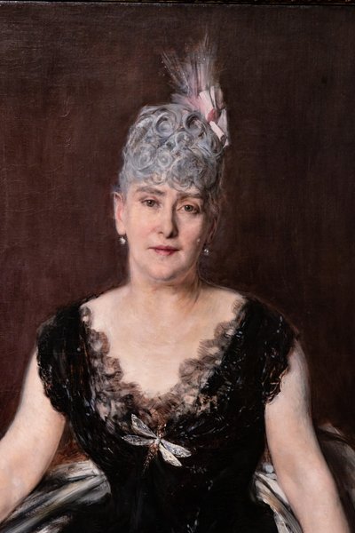 Retrato de Madame Seligman, detalle de Giovanni Boldini