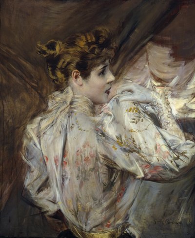 Retrato de una joven en perfil Eleonora Duse, c. 1895 de Giovanni Boldini