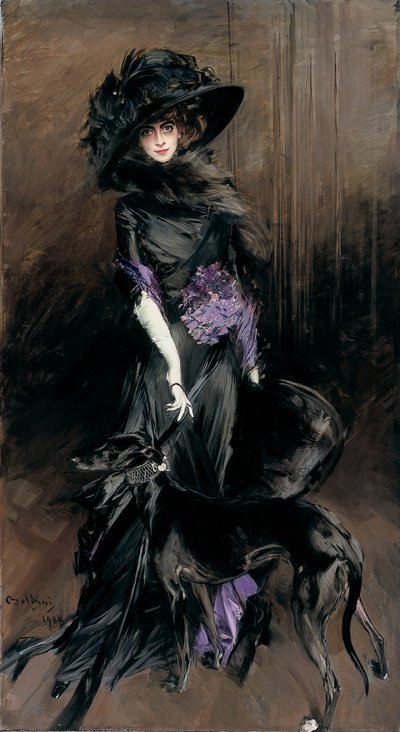 Retrato de la Marquesa Luisa Casati con un Galgo de Giovanni Boldini