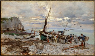El regreso de los barcos pesqueros, Étretat de Giovanni Boldini