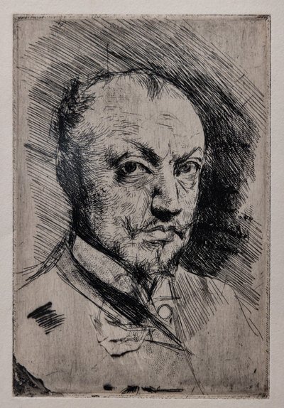 Autorretrato, c.1890 (punta seca, ruleta y aguafuerte sobre papel) de Giovanni Boldini