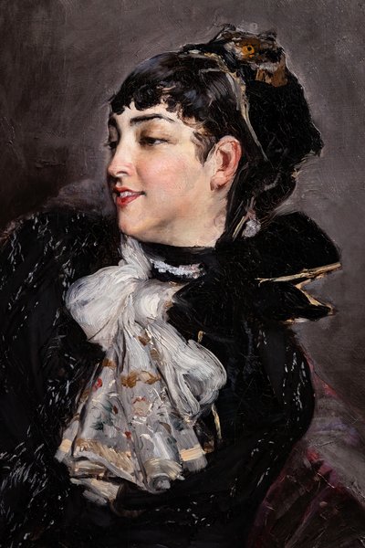 La condesa de Rasty en el sofá, detalle de Giovanni Boldini