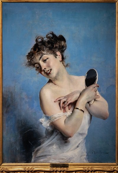 Mujer joven en Déshabillé de Giovanni Boldini