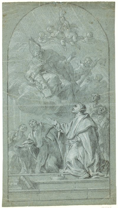 Monjes agustinos recibiendo la regla de su orden de San Agustín de Giovanni Bonati