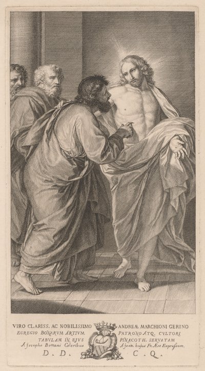 La incredulidad de Santo Tomás de Giovanni Bottani, after Giuseppe Bottani