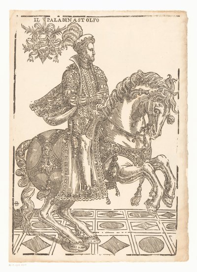 Astolfo a caballo Il paladin Astolfo (título sobre objeto) de Giovanni Britto