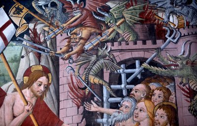 Descenso al infierno, c.1492 (detalle) de Giovanni Canavesio