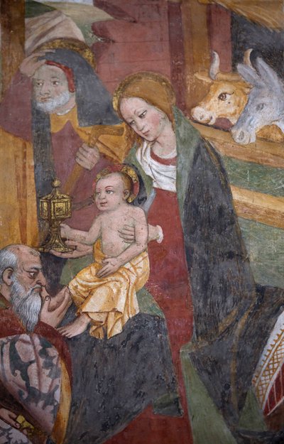 La Adoración de los Tres Reyes, c.1492 (detalle) de Giovanni Canavesio