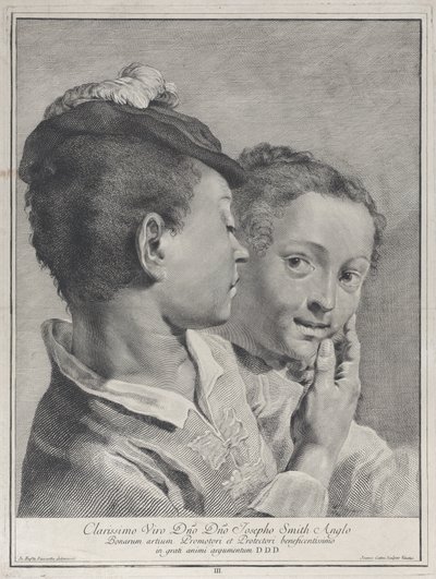 Niño con sombrero tocando la cara de una niña, 1743 de Giovanni Cattini