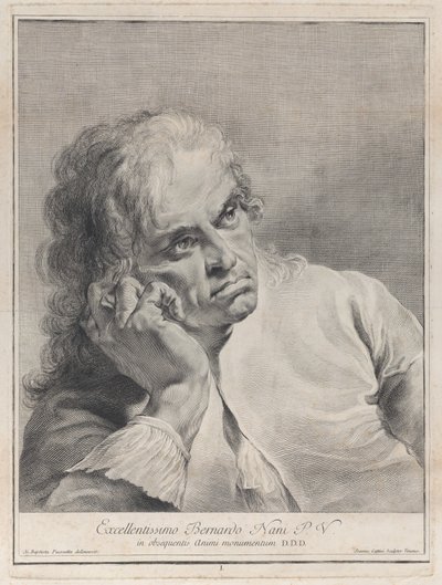 Hombre pensativo descansando su cabeza en su mano, 1743 de Giovanni Cattini