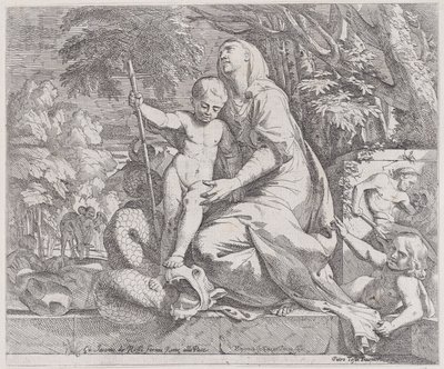 Alegoría del descanso en la huida a Egipto, 1650-55 de Giovanni Cesare Testa