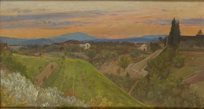 Vista del Monte Amiata, Toscana de Giovanni Costa