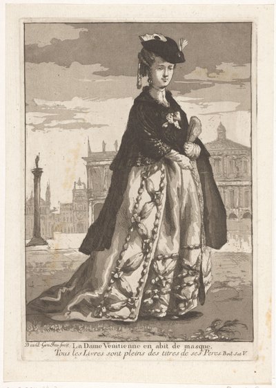 la dama veneciana La Dame Venitienne en habit de masque (título sobre objeto) Retratos diversos (título de la serie) de Giovanni David