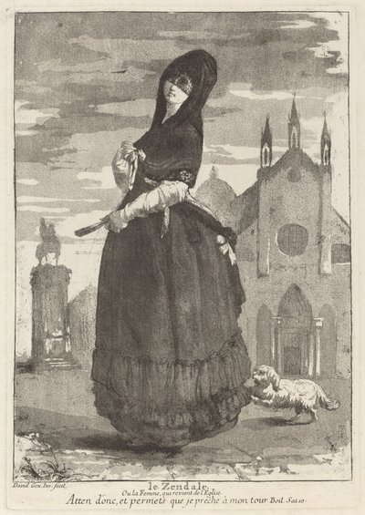 La zendale (Mujer con capucha, o la mujer que regresa de la iglesia) de Giovanni David