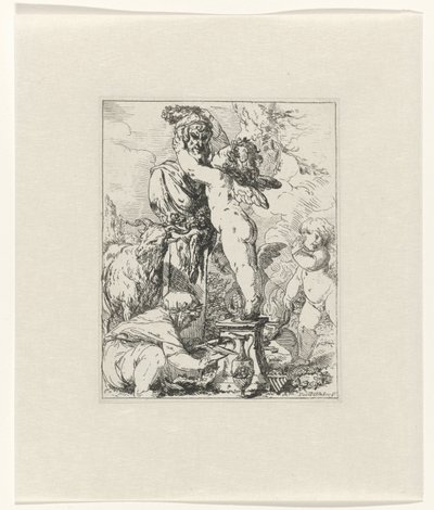 Putti ofrece sacrificio al dios Terminus de Giovanni David