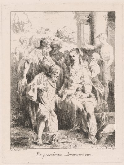 Adoración de los Magos de Giovanni David, after Battista Dossi