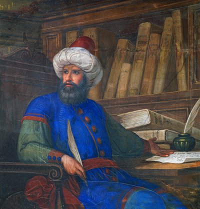 Retrato de Andrea Alpago (1450-1522), médico y filósofo, fresco de Giovanni De Min (1786-1859), Ayuntamiento de Belluno, Véneto, Italia. de Giovanni De Min