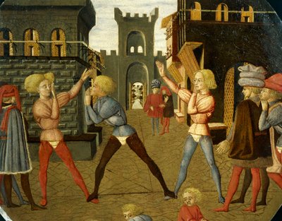 Juego llamado civettino (detalle) de Giovanni Di Ser Giovanni Lo Scheggia Guidi