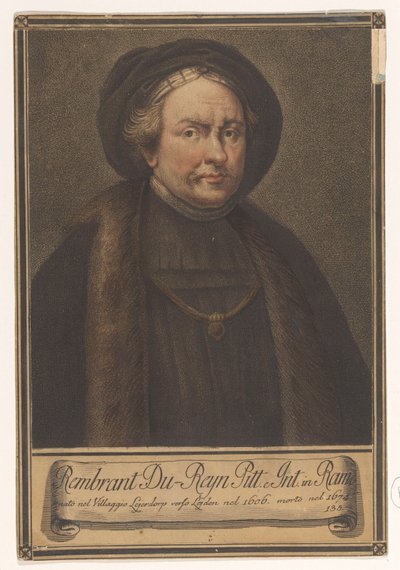 Retrato del artista Rembrandt Harmensz. del Rin Retratos de artistas (título de la serie) de Giovanni Domenico Campiglia