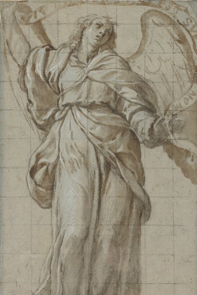 Ángel de pie sosteniendo un pergamino, ca. 1614 de Giovanni Domenico Caresana