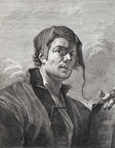 Gerrit van Honthorst (1590-1656), grabado por Cosimo Mogalli (1667-1730) de Giovanni Domenico Ferretti