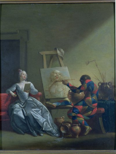 El Pintor Arlequín, c.1742 de Giovanni Domenico Ferretti