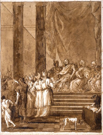 Una disputa entre reyes y sacerdotes de Giovanni Domenico Tiepolo
