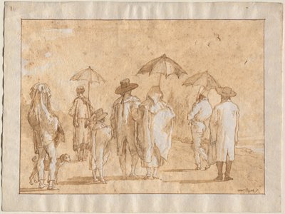 Una ducha de primavera, década de 1790-1804 de Giovanni Domenico Tiepolo