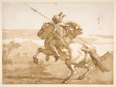 Ein orientalischer Reiter de Giovanni Domenico Tiepolo