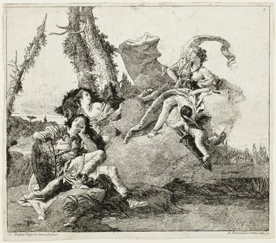 Armida encuentra al Rinaldo dormido de Giovanni Domenico Tiepolo